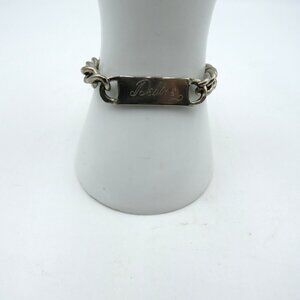 Nickel Silver ID Bracelet Engraved‎ Debbie Curb Chain Name Plate Jewelry Link